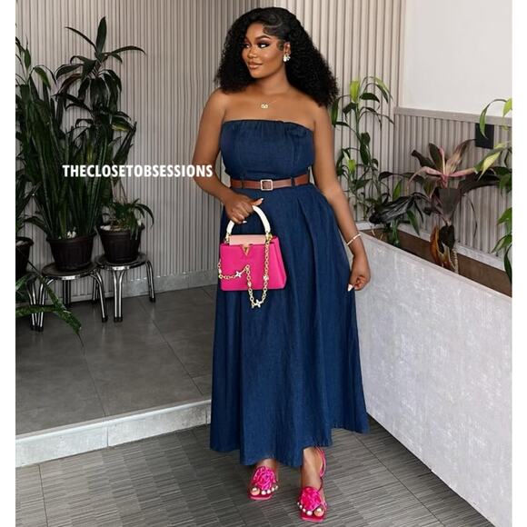 ZARA Blogger Fave Belted Strapless Dress NWT โจ Elegant A-Line Size M - Picture 14 of 16